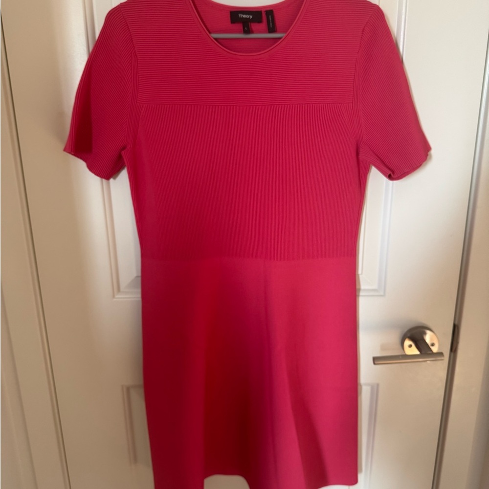 Theory Women's Pink Crepe Dress (Size L)